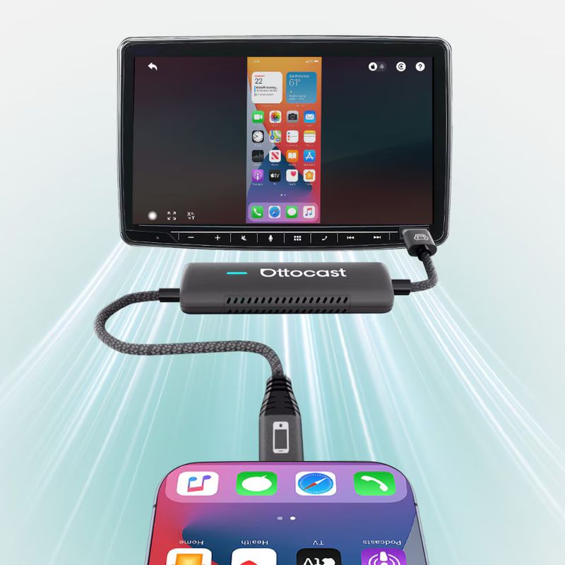 Adaptor wireless CarPlay Ottocast CA450-T Mirror Touch, Control Bi ...