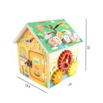 Jucarii, Copii si Bebe - Jucarii si jocuri - Jucarii & jocuri educative - Jucarii interactive - Casuta Educativa Montessori din lemn, Activitati pentru dezvoltarea motricitatii 8 in 1, 20 x 18 x 18.5 cm, + 3 ani - Infinity.ro