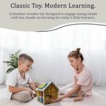 Jucarii, Copii si Bebe - Jucarii si jocuri - Jucarii & jocuri educative - Jucarii interactive - Casuta Educativa Montessori din lemn, Activitati pentru dezvoltarea motricitatii 8 in 1, 20 x 18 x 18.5 cm, + 3 ani - Infinity.ro