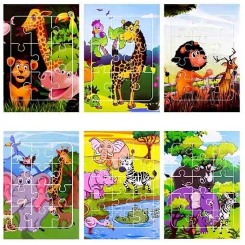Jucarii, Copii si Bebe - Jucarii si jocuri - Jocuri si puzzle - Puzzle - Puzzle Book Zoo, Carte cu 6 Puzzle-uri cu Animale de la Zoo, Piese Mari si Rezistente, 3 ani + - Infinity.ro