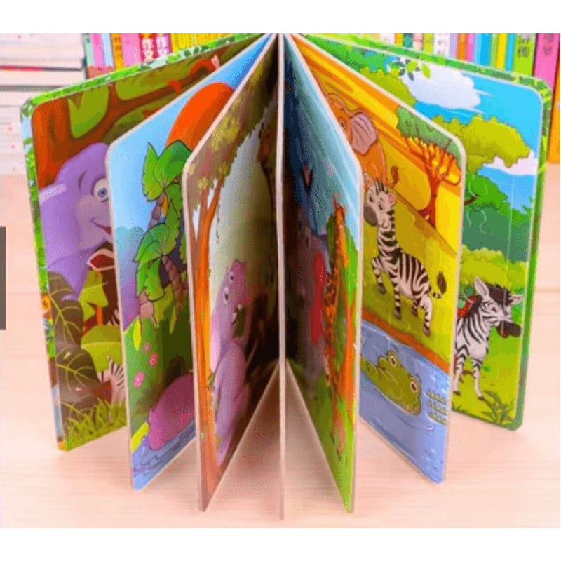 Jucarii, Copii si Bebe - Jucarii si jocuri - Jocuri si puzzle - Puzzle - Puzzle Book Zoo, Carte cu 6 Puzzle-uri cu Animale de la Zoo, Piese Mari si Rezistente, 3 ani + - Infinity.ro