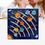 Jucarii, Copii si Bebe - Jucarii si jocuri - Jucarii & jocuri educative - Jocuri si jucarii educative - Puzzle educativ din lemn, Labirint Planetelor din Sistemul solar, 3+ ani, 29.5 x 29.5 cm, Multicolor - Infinity.ro