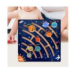 Jucarii, Copii si Bebe - Jucarii si jocuri - Jucarii & jocuri educative - Jocuri si jucarii educative - Puzzle educativ din lemn, Labirint Planetelor din Sistemul solar, 3+ ani, 29.5 x 29.5 cm, Multicolor - Infinity.ro