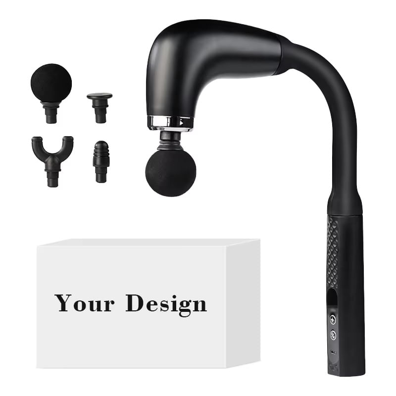 Ingrijire personala si Cosmetice - Sanatate si wellness - Articole wellness - Aparate si dispozitive de masaj - Aparat de Masaj Premium, tip Pistol cu Maner Extins, 4 Capete Interschimbabile, 9 viteze - Infinity.ro