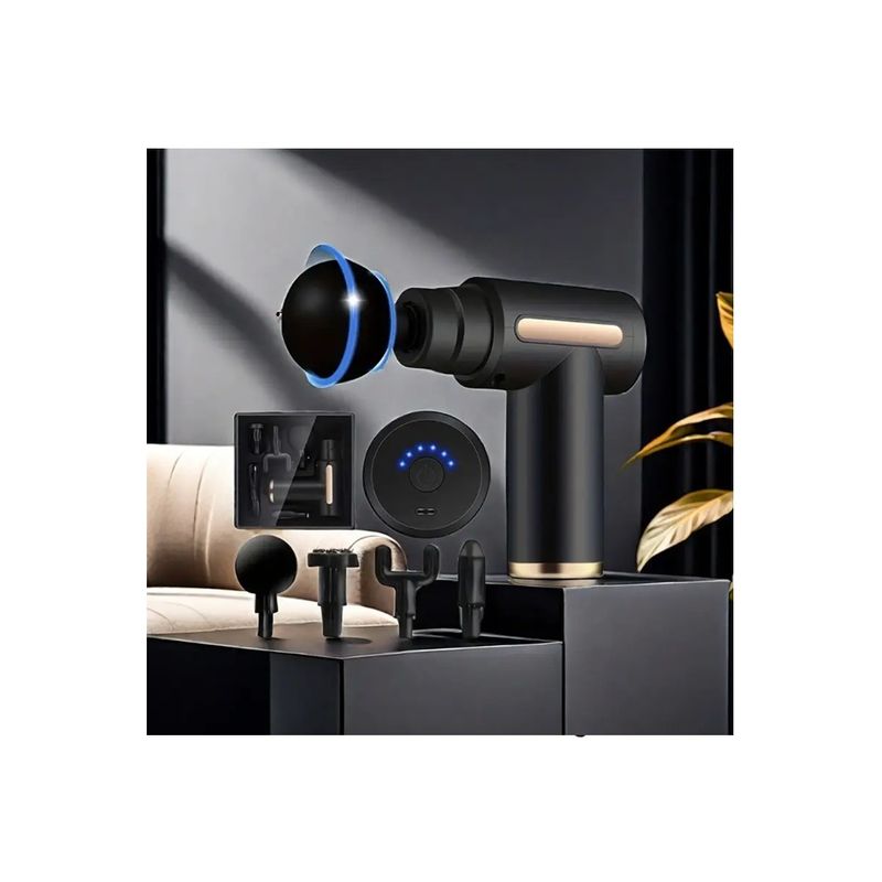 Ingrijire personala si Cosmetice - Sanatate si wellness - Articole wellness - Aparate si dispozitive de masaj - Aparat de Masaj Premium, tip Pistol cu Maner, 4 Capete Interschimbabile, 9 viteze - Infinity.ro