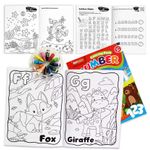 Carti si Birotica - Carti - Carti pentru copii - Activitati extracurriculare - Set 2 Carti de Colorat Educationale, Alfabetul si Numerele, 24 culori cerate incluse + 3 ani - Infinity.ro