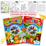 Carti si Birotica - Carti - Carti pentru copii - Activitati extracurriculare - Set 2 Carti de Colorat Educationale, Alfabetul si Numerele, 24 culori cerate incluse + 3 ani - Infinity.ro