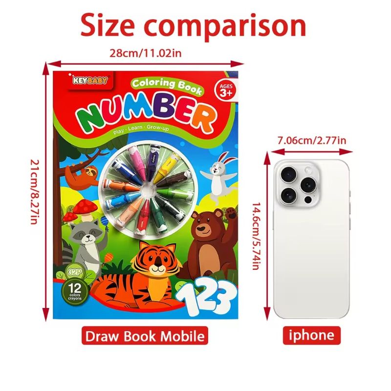 Carti si Birotica - Carti - Carti pentru copii - Activitati extracurriculare - Set 2 Carti de Colorat Educationale, Alfabetul si Numerele, 24 culori cerate incluse + 3 ani - Infinity.ro