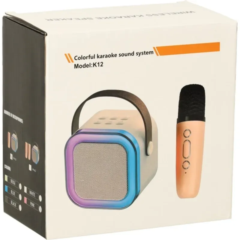TV, Audio-Video si Foto - Portabile audio - Boxe portabile - Sistem Karaoke Portabil cu Microfon Wireless, Boxa Bluetooth Colorata, Functie MP3, USB/TF, pentru Petreceri, Roz - Infinity.ro