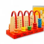 Jucarii, Copii si Bebe - Jucarii si jocuri - Jucarii & jocuri educative - Jocuri si jucarii educative - Jucarie Educativa Numaratoare din Lemn cu 5 Etape, Culori Diferite, Exercitii Matematice, Dezvoltare Logica, 3+ Ani - Infinity.ro