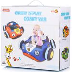 Casa si Gradina - Textile si covoare - Perne si pilote - Perne copii - Fotoliu Puf Moale 3in1 pentru Bebelusi, Masina de Pompieri, din Plus, Roti Detasabile, Confortabil pt Sedere, Joaca, +6m - Infinity.ro