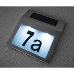 Casa si Gradina - Corpuri si surse de iluminat - Iluminat exterior - Lampi solare - Numar de casa cu iluminare LED, alimentat cu panou solar, fixare pe perete, 18x20 cm - Infinity.ro