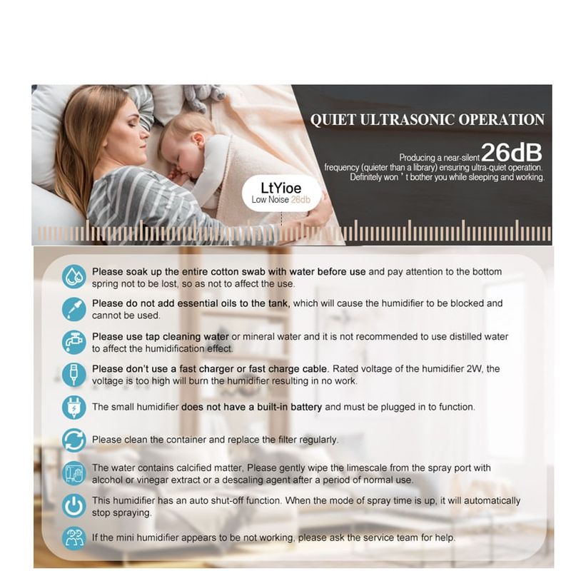 Casa si Gradina - Decoratiuni - Aromaterapie si lumanari - Difuzoare aromaterapie - Umidificator cu Aromaterapie si Lampa de veghe, LED, Negru, USB, 11.9x7.8cm - Infinity.ro