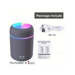 Casa si Gradina - Decoratiuni - Aromaterapie si lumanari - Difuzoare aromaterapie - Umidificator cu Aromaterapie si Lampa de veghe, LED, Negru, USB, 11.9x7.8cm - Infinity.ro