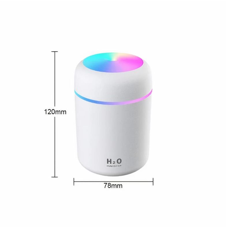 Casa si Gradina - Decoratiuni - Aromaterapie si lumanari - Difuzoare aromaterapie - Umidificator cu Aromaterapie si Lampa de veghe, LED, Negru, USB, 11.9x7.8cm - Infinity.ro