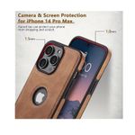 Laptop, Telefoane si Tablete - Telefoane mobile si accesorii - Accesorii Telefoane - Huse telefoane - Husa de Protectie compatibila cu iPhone 14 Pro Max, piele ecologica, Black - Infinity.ro