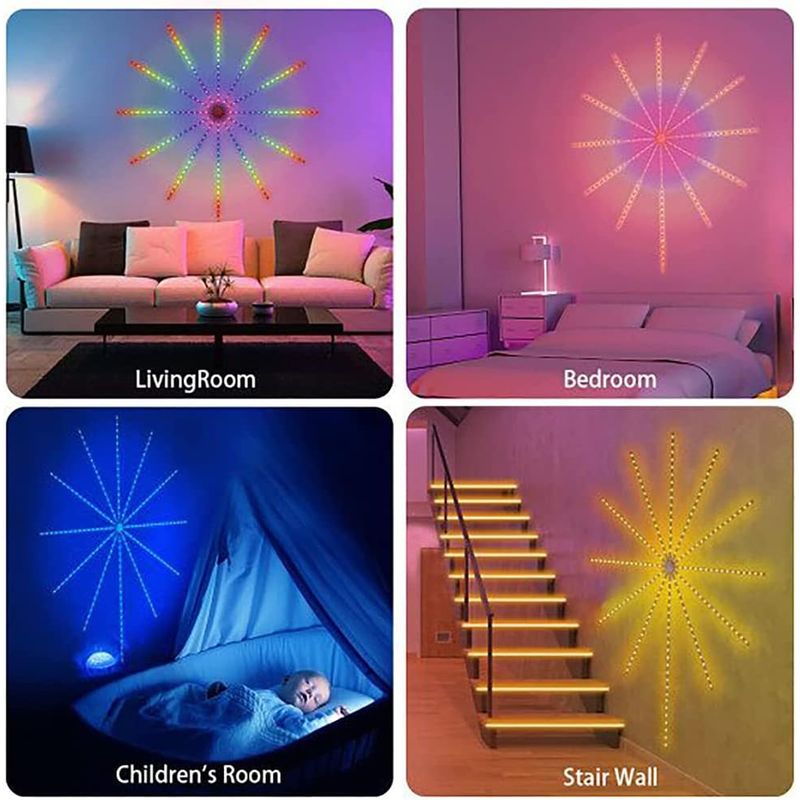Casa si Gradina - Corpuri si surse de iluminat - Benzi LED - Instalatie Luminoasa LED RGB Fireworksu tip banda, Control prin Aplicatie, Bluetooth, Music&Voice Control - Infinity.ro
