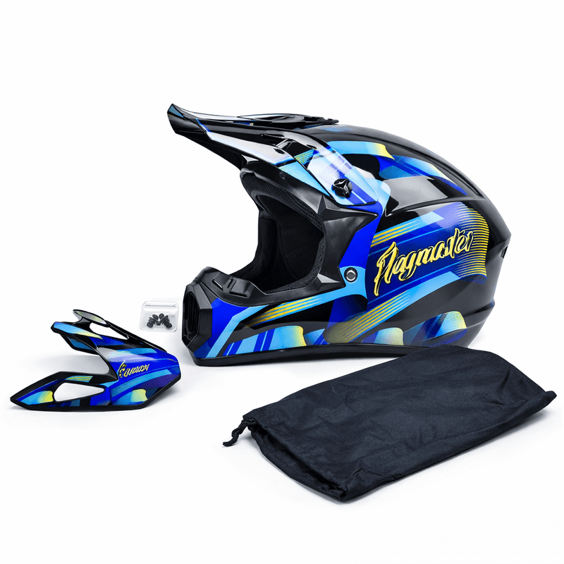 Auto si Moto - Moto - Echipamente protectie moto - Casti moto - Casca Moto/Enduro, Interior Confortabil, pentru Motociclete, Cross, Enduro, ATV, Dirt Bike, FIXATO,  Marime XL, Albastru - Infinity.ro