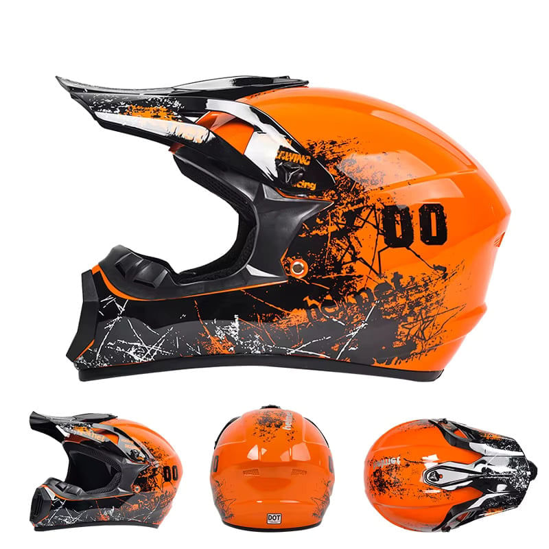 Auto si Moto - Moto - Echipamente protectie moto - Casti moto - Casca Moto/Enduro, Interior Confortabil, pentru Motociclete, Cross, Enduro, ATV, Dirt Bike, FIXATO, Marime L, Portocaliu - Infinity.ro