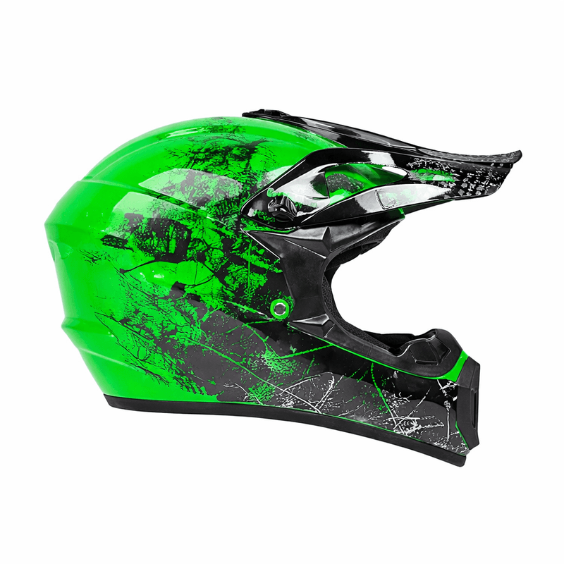 Auto si Moto - Moto - Echipamente protectie moto - Casti moto - Casca Moto/Enduro, Interior Confortabil, pentru Motociclete, Cross, Enduro, ATV, Dirt Bike, FIXATO,  Marime S, Verde - Infinity.ro