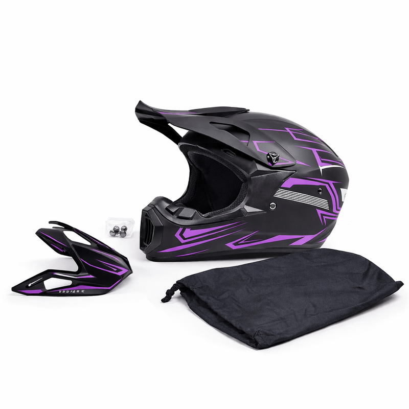 Auto si Moto - Moto - Echipamente protectie moto - Casti moto - Casca Moto/Enduro, Interior Confortabil, pentru Motociclete, Cross, Enduro, ATV, Dirt Bike, FIXATO,  Marime L, Mov - Infinity.ro
