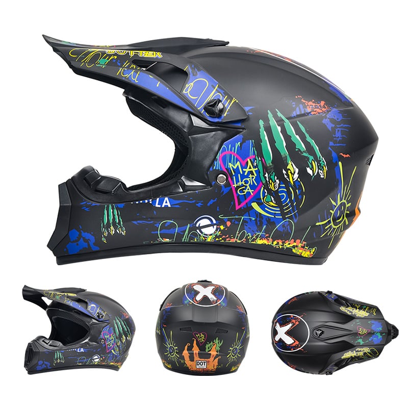 Auto si Moto - Moto - Echipamente protectie moto - Casti moto - Casca Moto/Enduro, Interior Confortabil, pentru Motociclete, Cross, Enduro, ATV, Dirt Bike, FIXATO, Marime L, Multicolor - Infinity.ro