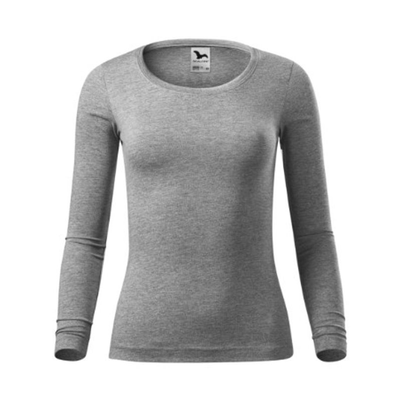 Fashion, accesorii si bijuterii - Femei - Imbracaminte femei - Camasi si bluze femei - Tricou pentru dama Malfini Fit-T LS 169, maneca lunga, bumbac 160 g/mp Gri XL - Infinity.ro