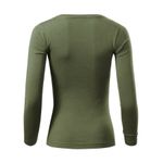Fashion, accesorii si bijuterii - Femei - Imbracaminte femei - Camasi si bluze femei - Tricou pentru dama Malfini Fit-T LS 169, maneca lunga, bumbac 160 g/mp XL Kaki - Infinity.ro