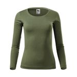 Fashion, accesorii si bijuterii - Femei - Imbracaminte femei - Camasi si bluze femei - Tricou pentru dama Malfini Fit-T LS 169, maneca lunga, bumbac 160 g/mp XL Kaki - Infinity.ro