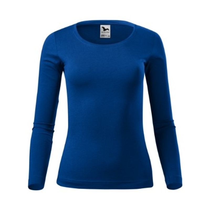 Fashion, accesorii si bijuterii - Femei - Imbracaminte femei - Camasi si bluze femei - Tricou pentru dama Malfini Fit-T LS 169, maneca lunga, bumbac 160 g/mp Albastru XL - Infinity.ro