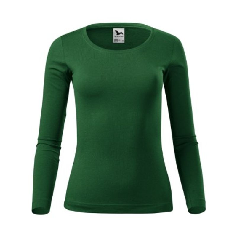 Fashion, accesorii si bijuterii - Femei - Imbracaminte femei - Camasi si bluze femei - Tricou pentru dama Malfini Fit-T LS 169, maneca lunga, bumbac 160 g/mp XL Verde sticla - Infinity.ro