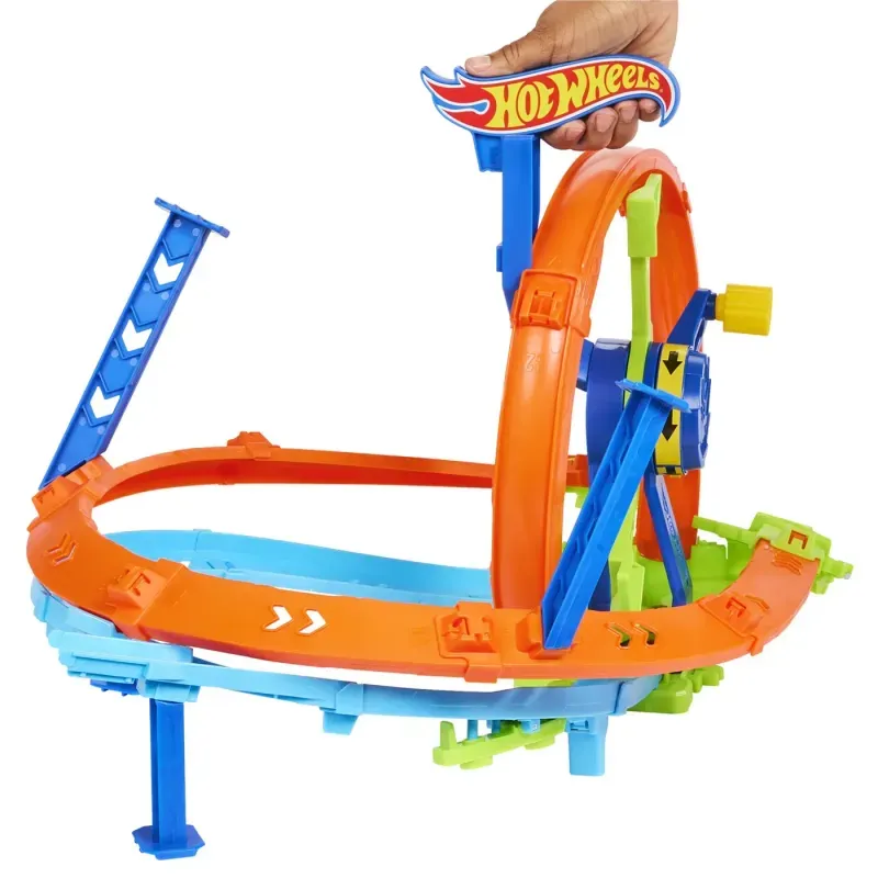Jucarii, Copii si Bebe - Jucarii si jocuri - Jucarii & jocuri educative - Jucarii interactive - Set de joaca Hot Wheels, Rapid Launch and Loop, Stunt Tracks - Infinity.ro
