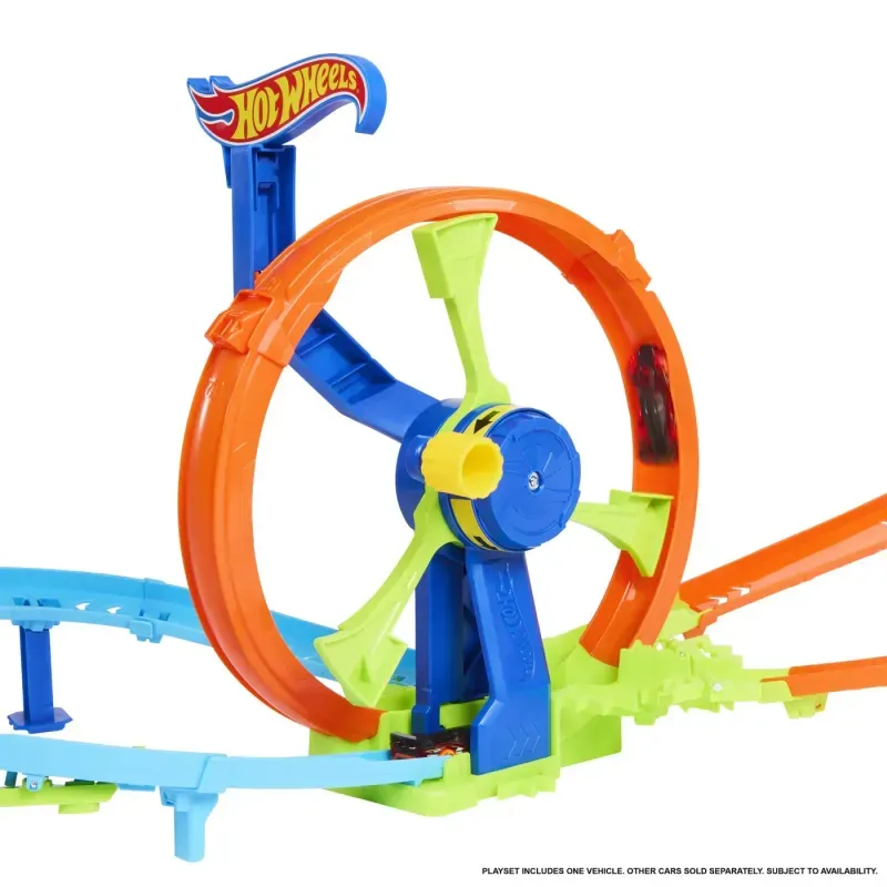 Jucarii, Copii si Bebe - Jucarii si jocuri - Jucarii & jocuri educative - Jucarii interactive - Set de joaca Hot Wheels, Rapid Launch and Loop, Stunt Tracks - Infinity.ro