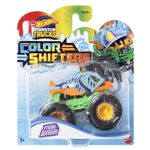 Jucarii, Copii si Bebe - Jucarii si jocuri - Vehicule si jucarii cu telecomanda - Utilaje constructie de jucarie - Hot Wheels Monster Truck Camion Piran-Ahhhh Cu Culori Schimbatoare Scara 1:64 - Infinity.ro