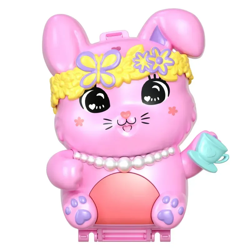 Jucarii, Copii si Bebe - Jucarii si jocuri - Papusi si accesorii - Papusi - Set de joaca cu papusa si accesorii in gentuta, Polly Pocket, Garden Bunny - Infinity.ro