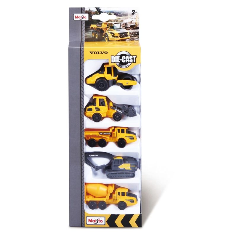 Jucarii, Copii si Bebe - Jucarii si jocuri - Vehicule si jucarii cu telecomanda - Masinute - Set 5 Utilaje de constructii Volvo - Infinity.ro