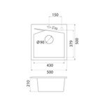 Casa si Gradina - Sanitare - Chiuveta bucatarie si accesorii - Chiuvete bucatarie - Chiuveta Bucatarie Metalac X Linea 50 Granit 500 x 500MM Sifon 90MM Bej - Infinity.ro