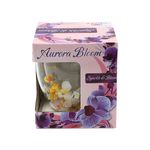 Casa si Gradina - Bucatarie si vesela - Cani si pahare - Pahare - Pahar cu insertie de flori uscate, hortensii, alb si galben, pereti dubli, sticla borosilicata, 250 ml, Aurora Bloom - Infinity.ro