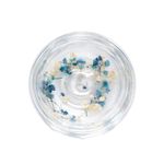 Casa si Gradina - Bucatarie si vesela - Cani si pahare - Pahare - Pahar cu insertie de flori uscate, alb si albastru, pereti dubli, sticla borosilicata, 250 ml, Aurora Bloom - Infinity.ro