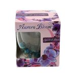 Casa si Gradina - Bucatarie si vesela - Cani si pahare - Pahare - Pahar cu insertie de flori uscate, alb si albastru, pereti dubli, sticla borosilicata, 250 ml, Aurora Bloom - Infinity.ro