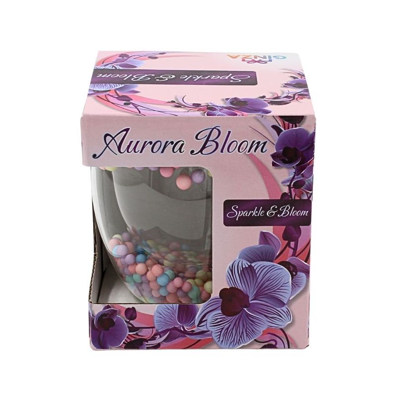 Casa si Gradina - Bucatarie si vesela - Cani si pahare - Cani si cesti - Pahar cu insertie de bilute colorate pastel, pereti dubli, sticla borosilicata, 250 ml, Aurora Bloom - Infinity.ro