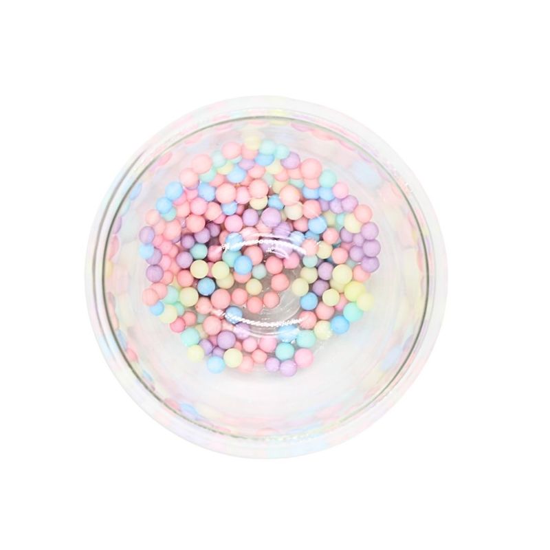Casa si Gradina - Bucatarie si vesela - Cani si pahare - Cani si cesti - Pahar cu insertie de bilute colorate pastel, pereti dubli, sticla borosilicata, 250 ml, Aurora Bloom - Infinity.ro