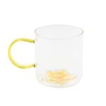 Casa si Gradina - Bucatarie si vesela - Cani si pahare - Cani si cesti - Cana cu model 3D steluta galbena, pereti dubli, sticla borosilicata si insertie de sclipici, 300 ml, Aurora Glow - Infinity.ro