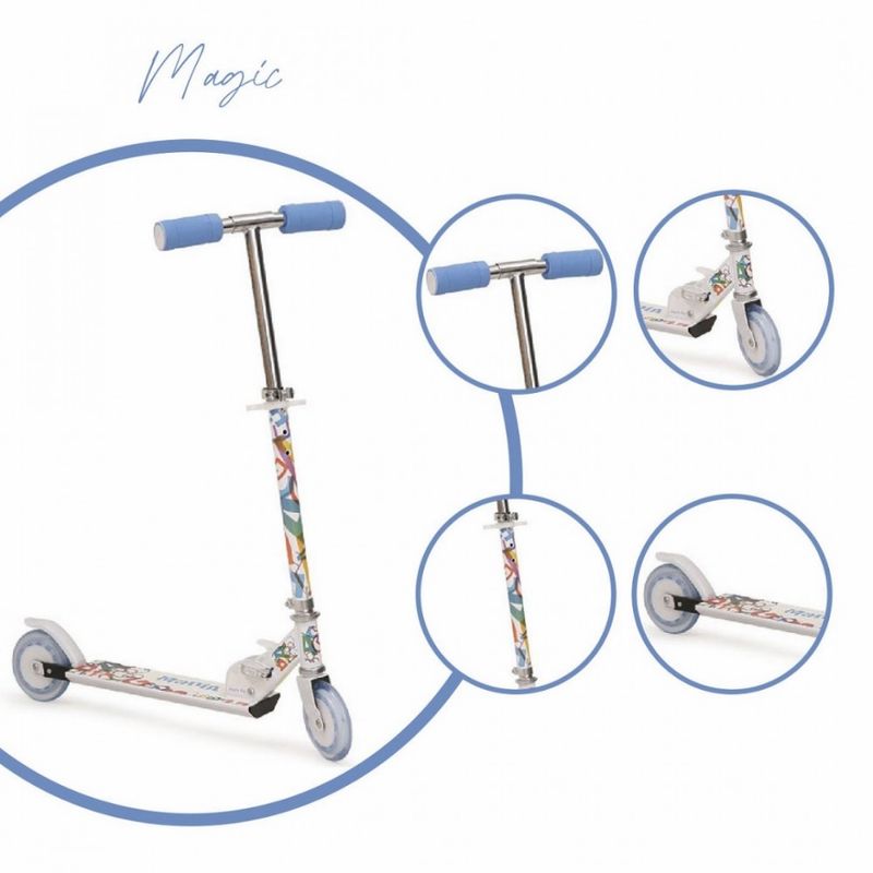 Sport si Outdoor - Role, trotinete si skateboard - Trotinete copii - Trotineta pliabila cu inaltime reglabila Moni Magic Blue - Infinity.ro