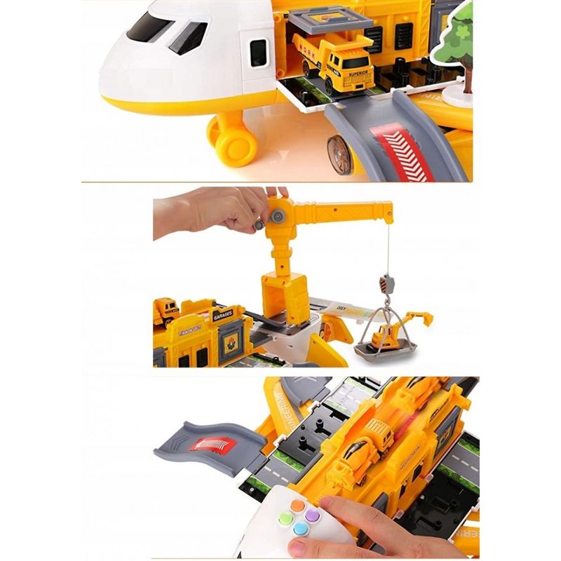 Jucarii, Copii si Bebe - Jucarii si jocuri - Vehicule si jucarii cu telecomanda - Elicoptere, avioane si nave de jucarie - Avion Cargo Pentru Copii Simulator Transport Cu Sunete Si Lumini Galben - Infinity.ro