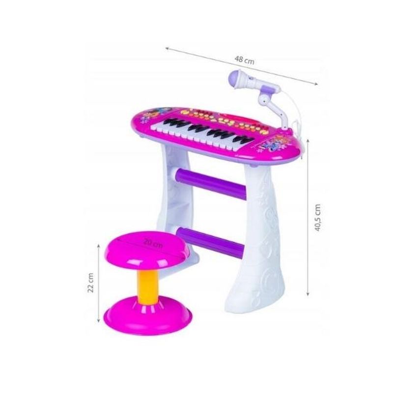 Jucarii, Copii si Bebe - Jucarii si jocuri - Jucarii de rol - Instrumente muzicale de jucarie - Set orga cu scaunel si microfon pentru fetite Little Princess 383 MOV - Infinity.ro