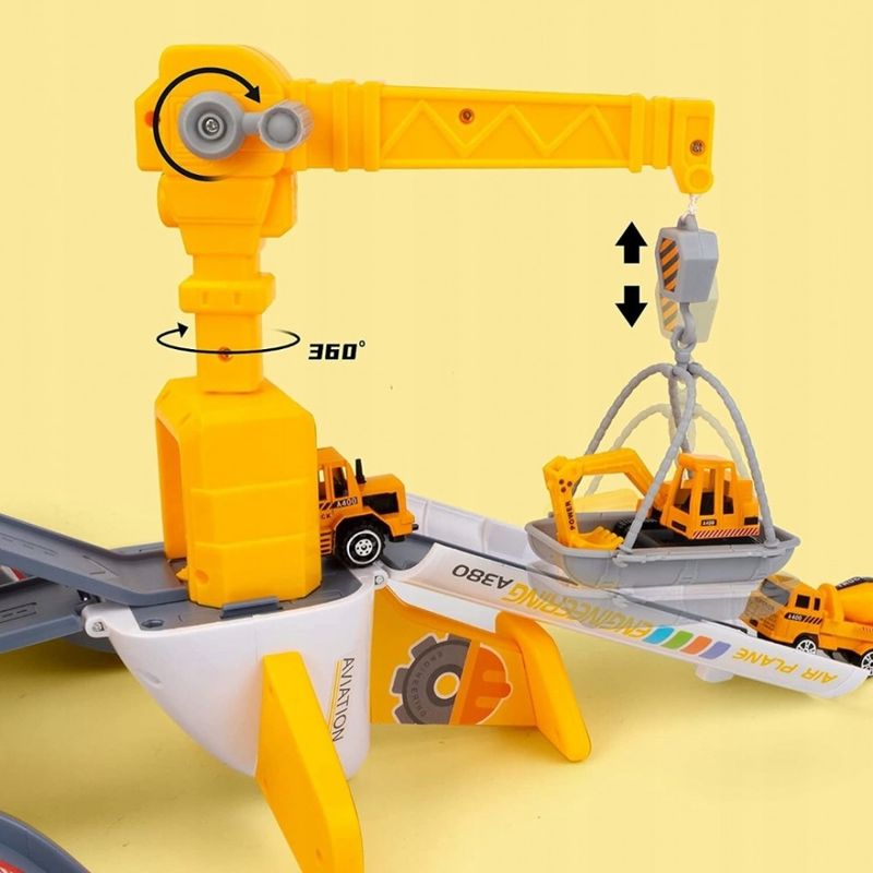 Jucarii, Copii si Bebe - Jucarii si jocuri - Vehicule si jucarii cu telecomanda - Elicoptere, avioane si nave de jucarie - Avion Cargo Pentru Copii Simulator Transport Cu Sunete Si Lumini Galben - Infinity.ro