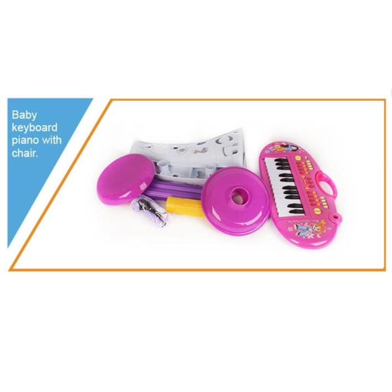 Jucarii, Copii si Bebe - Jucarii si jocuri - Jucarii de rol - Instrumente muzicale de jucarie - Set orga cu scaunel si microfon pentru fetite Little Princess 383 MOV - Infinity.ro