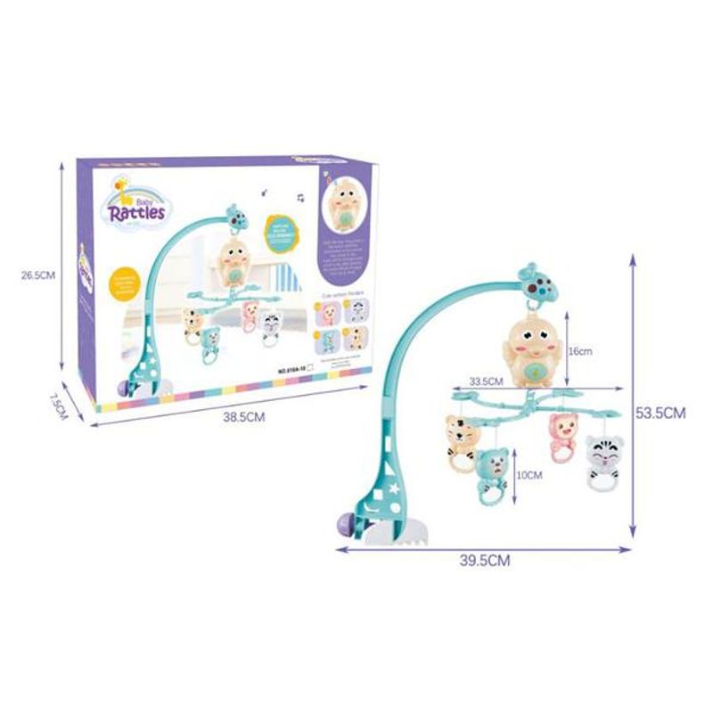 Jucarii, Copii si Bebe - Jucarii si jocuri - Jucarii bebelusi - Carusel patut - Carusel muzical pentru patut Jungle Bleu - Infinity.ro