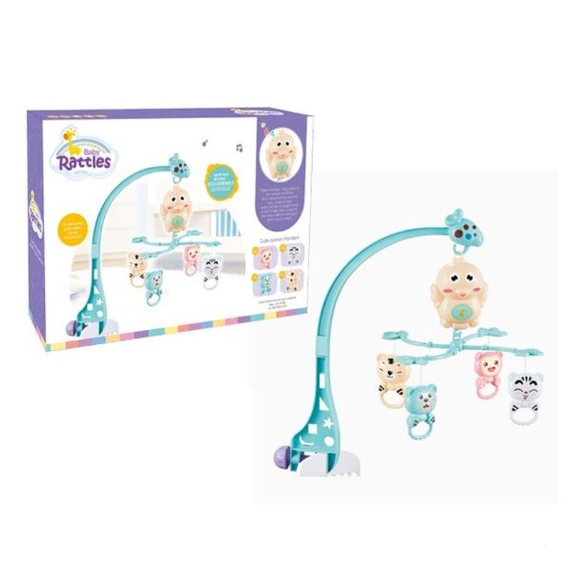 Jucarii, Copii si Bebe - Jucarii si jocuri - Jucarii bebelusi - Carusel patut - Carusel muzical pentru patut Jungle Bleu - Infinity.ro